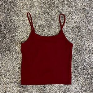 AMERICAN EAGLE Cropped Cami Tank Top Red